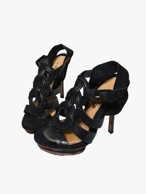 L.A.M.B. Black Strappy High Heel!